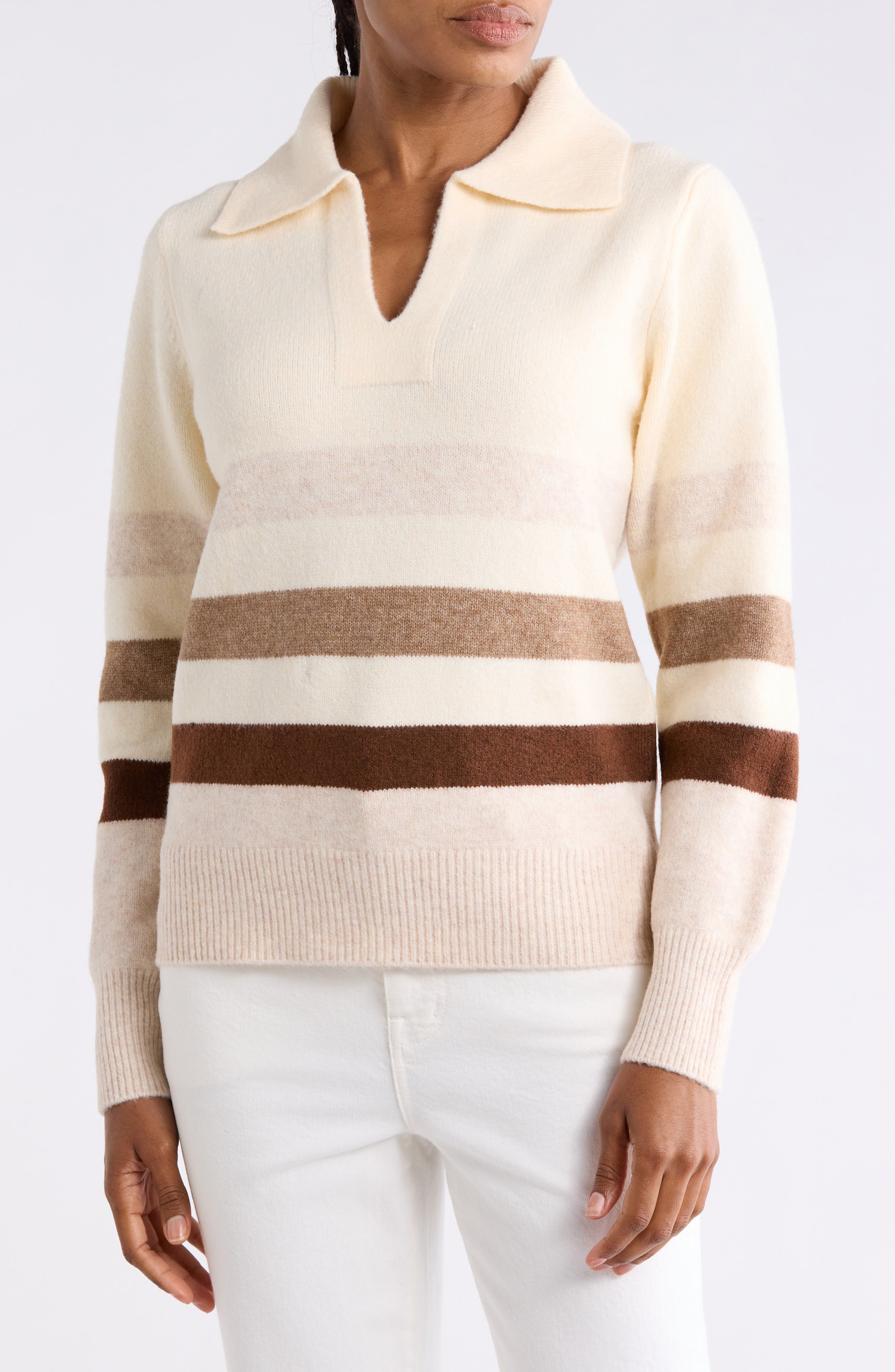 Striped Collared Sweater