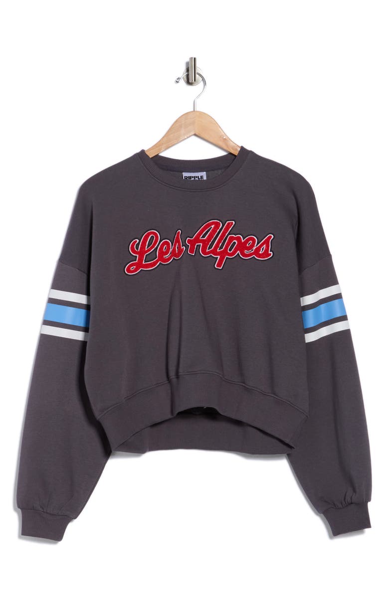Ripple Junction RJ Les Alpes Ski Sweatshirt, Alternate, color, Blue Gray