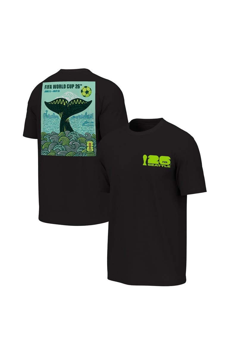Outerstuff Men's Outerstuff Black 2026 FIFA World Cup Seattle Host City Poster Graphic T-Shirt, Main, color, Black