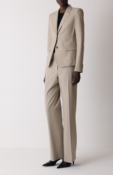 Lafayette 148 New York Gates Stretch Wool Straight Leg Pants