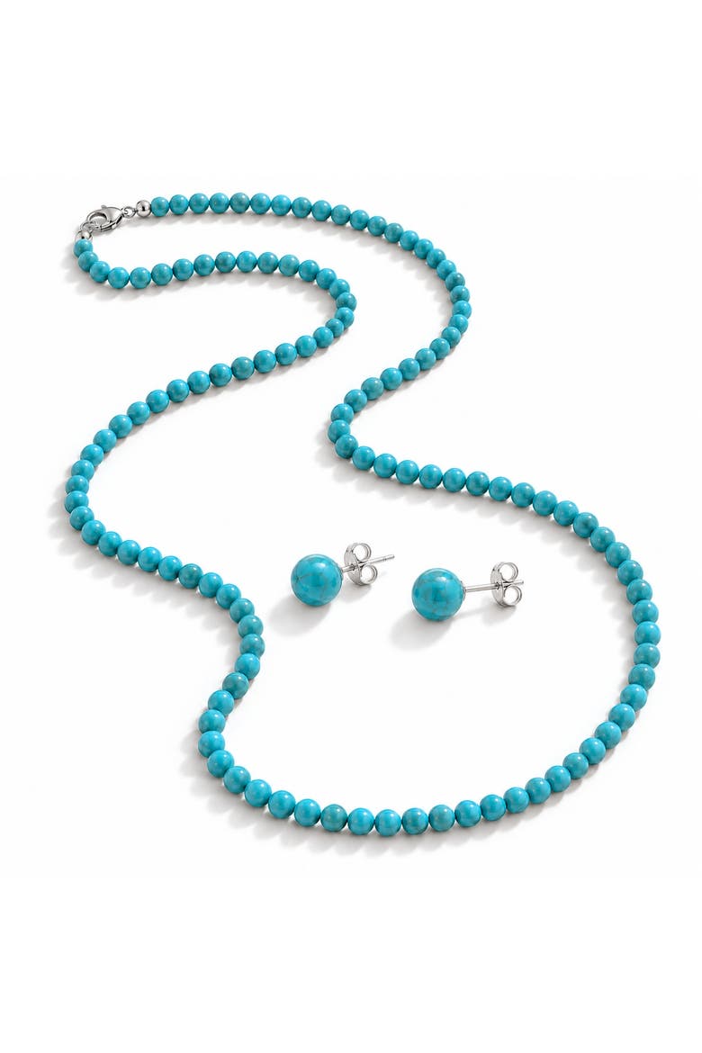 Turquoise Necklace & Earrings Set, Main, color, Blue