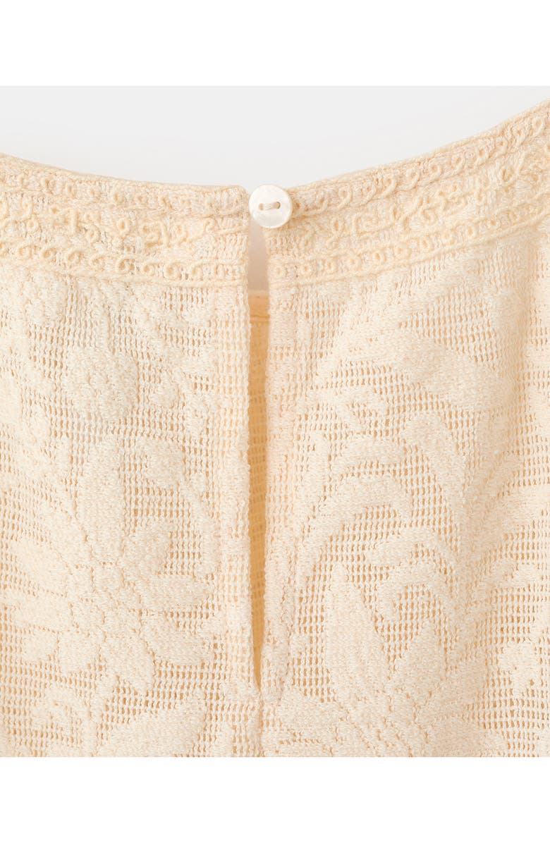 MANGO Lace Contrast Ruffle Top, Alternate, color, Yellow