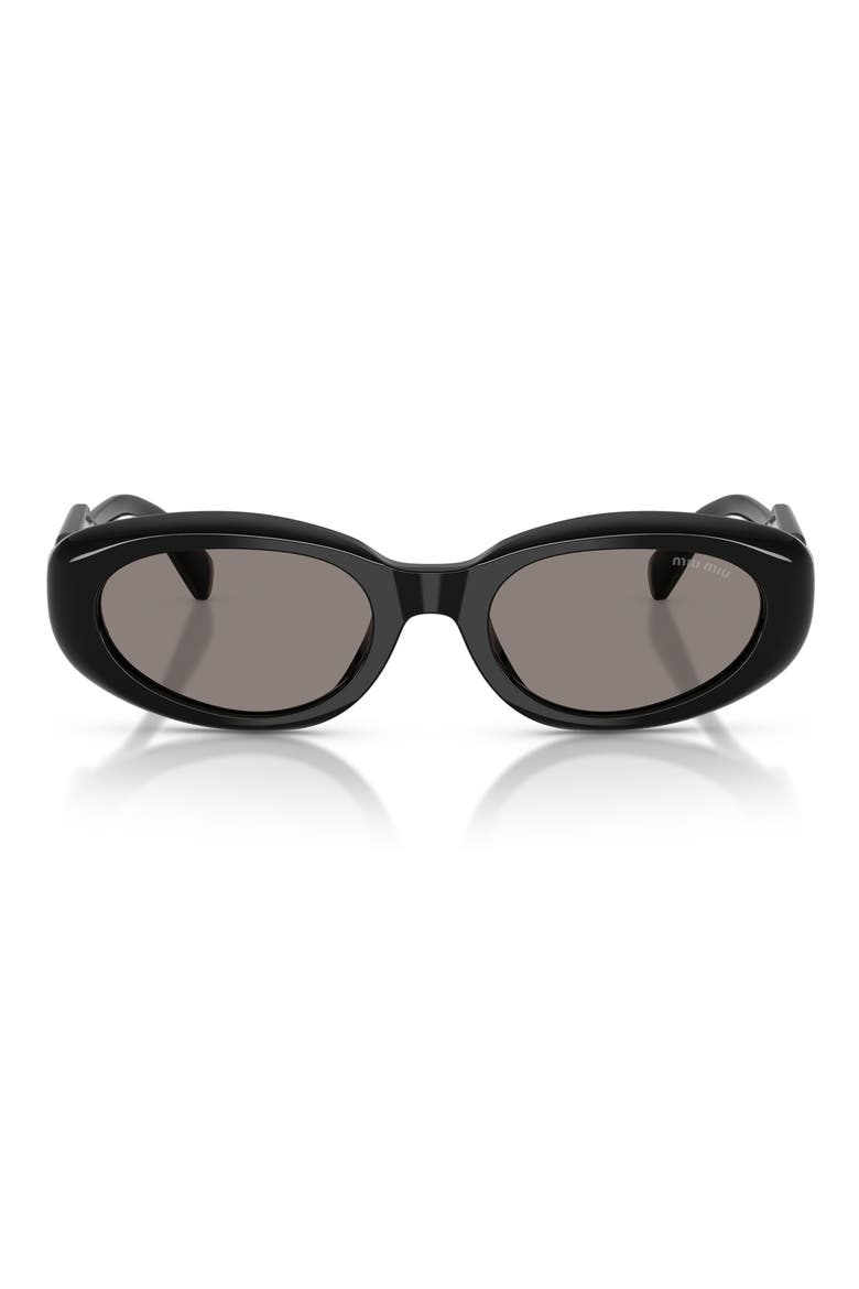 53mm Oval Sunglasses, Main, color, BLACK / DARK GREY