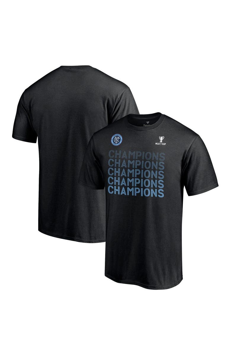 FANATICS Men's Fanatics Branded Black New York City FC 2021 MLS Cup Champions Standard T-Shirt, Main, color, 