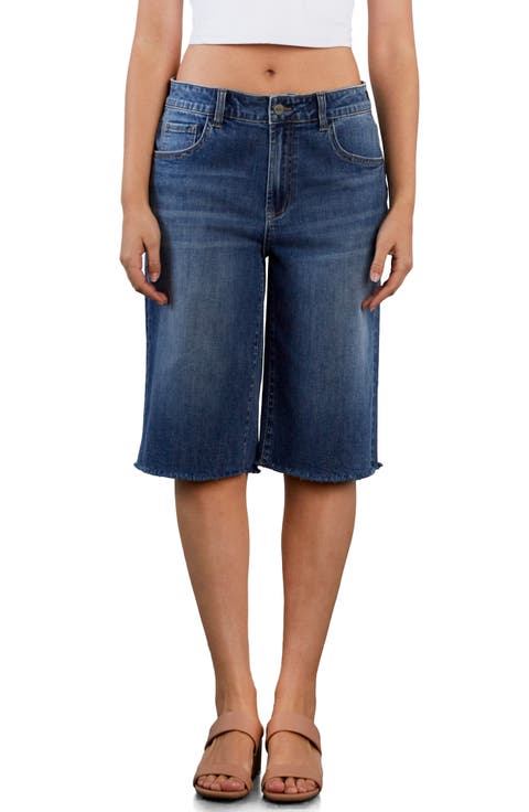 Longer Length Denim Shorts