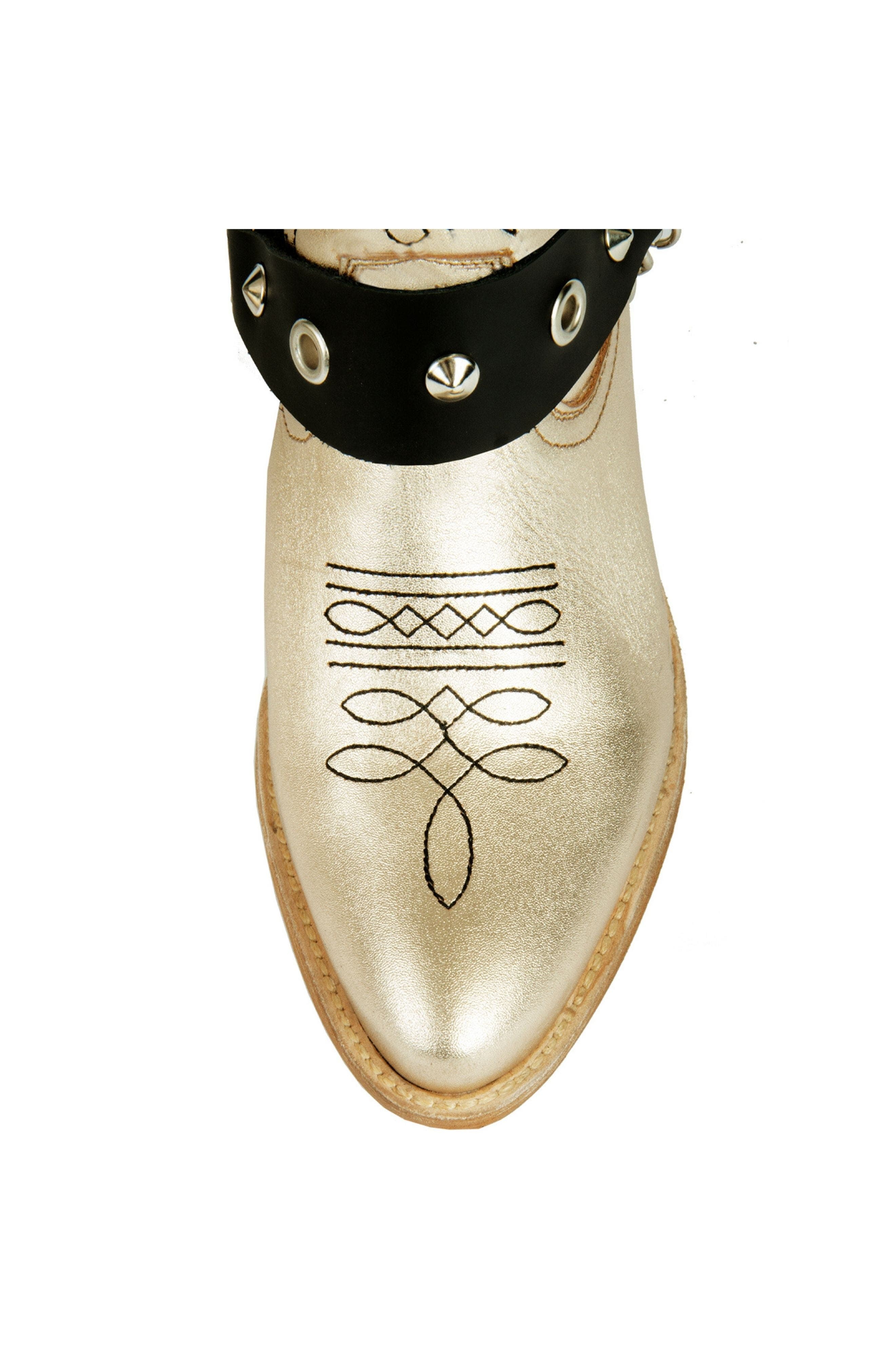 Cowboy Leather Boots, Alternate, color, Gold