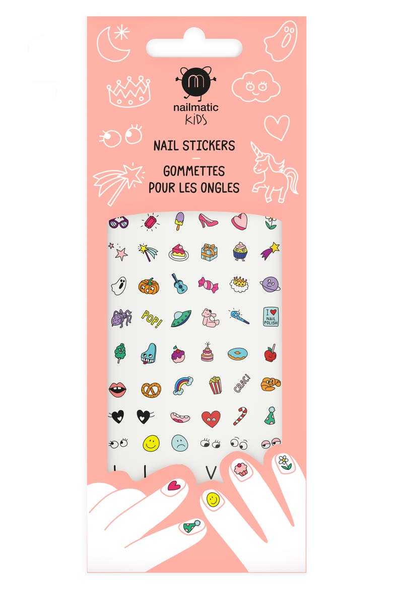 Nails Nail Stickers For Kids, Main, color, PINK MULTI