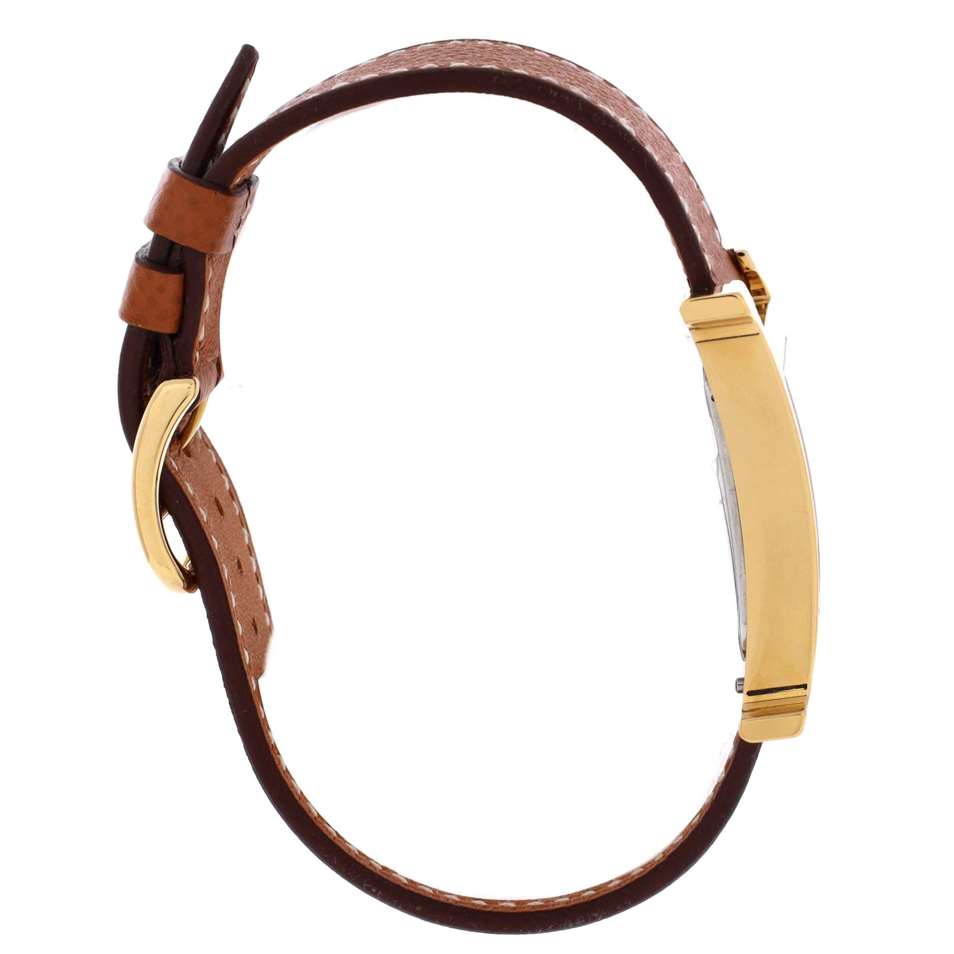Heure H Quartz Watch Plated Metal and Leather 30, Alternate, color, Brown