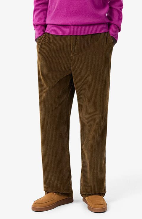 Elastic Waist Corduroy Pants
