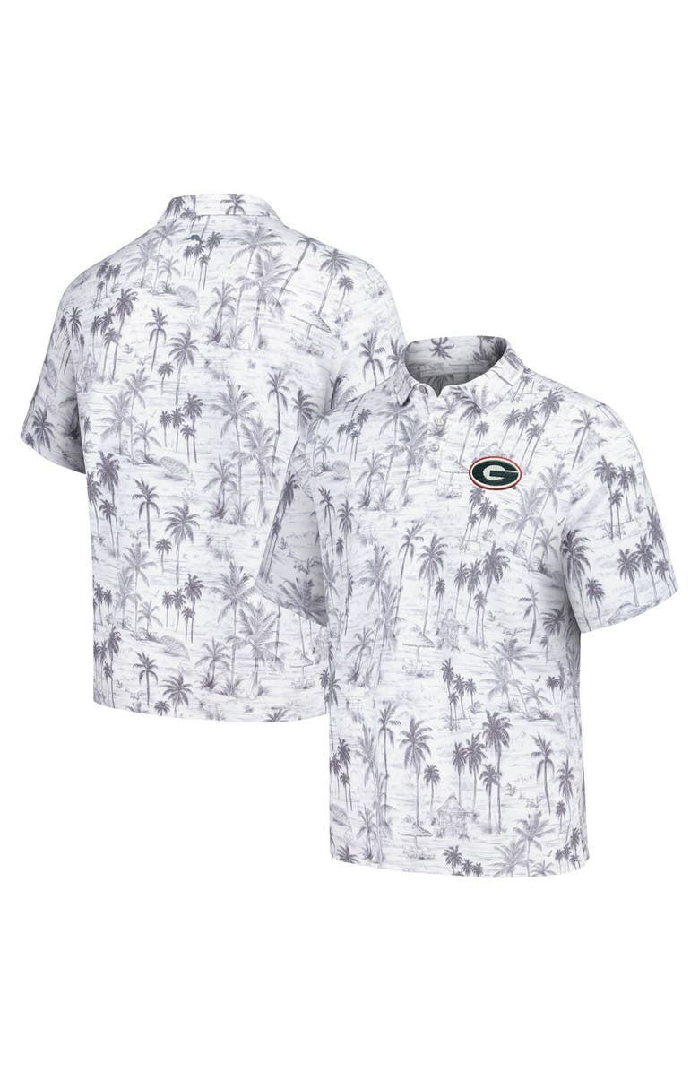 Tommy Bahama Men's Tommy Bahama Gray Georgia Bulldogs Sport Cabana Shores IslandZone Tri-Blend Polo, Main, color,