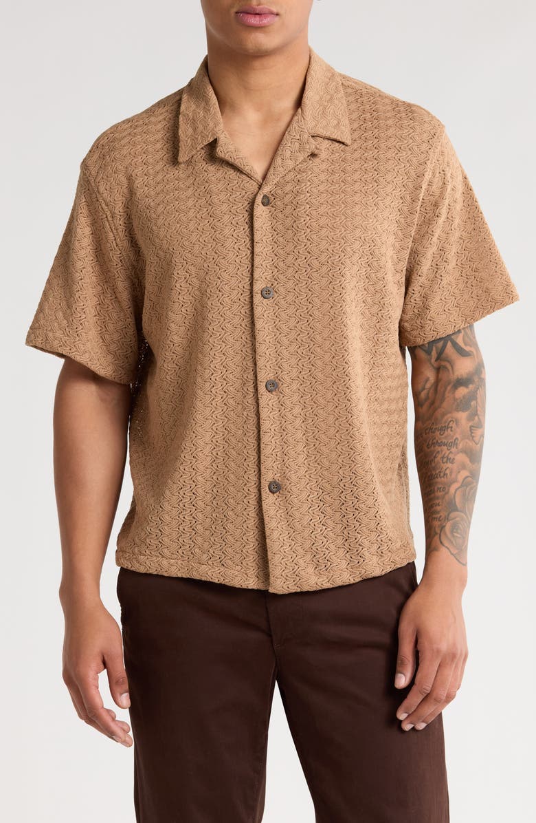 PacSun Lance Open Stitch Knit Camp Shirt, Main, color, 