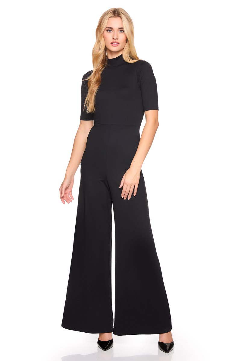 Susana Monaco Mock Neck Wide Leg Jumpsuit, Alternate, color, 