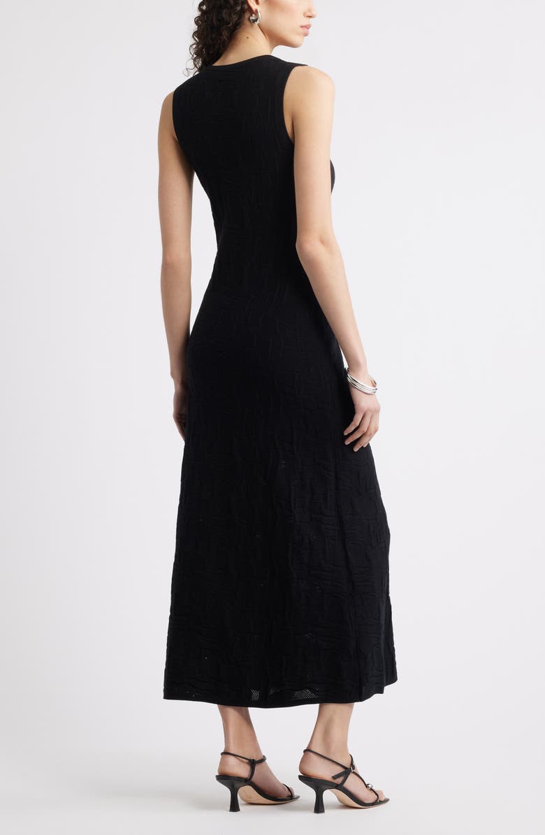 Nordstrom Pointelle Stitch Sleeveless Knit Tank Dress, Alternate, color, Black