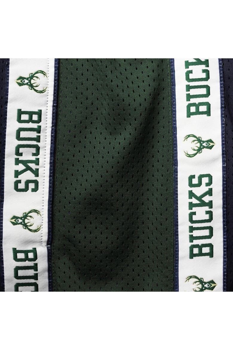 Men's Fanatics Branded Navy/Hunter Green Milwaukee Bucks Big & Tall Tape Mesh Shorts, Alternate, color, Navy