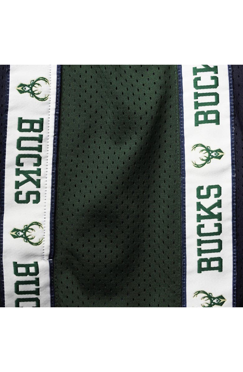 FANATICS Men's Fanatics Branded Navy/Hunter Green Milwaukee Bucks Big & Tall Tape Mesh Shorts, Alternate, color, Navy
