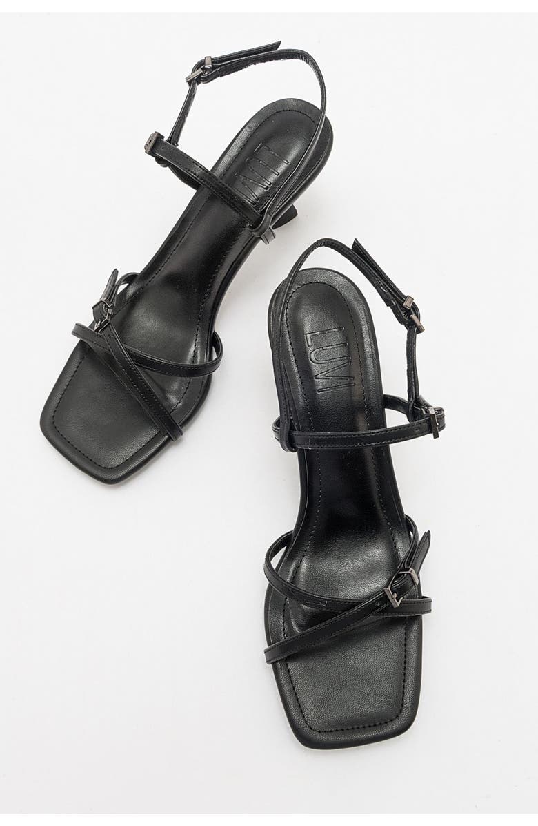 Prologue Shoes Nebel Strappy Stiletto Sandal, Alternate, color, Black