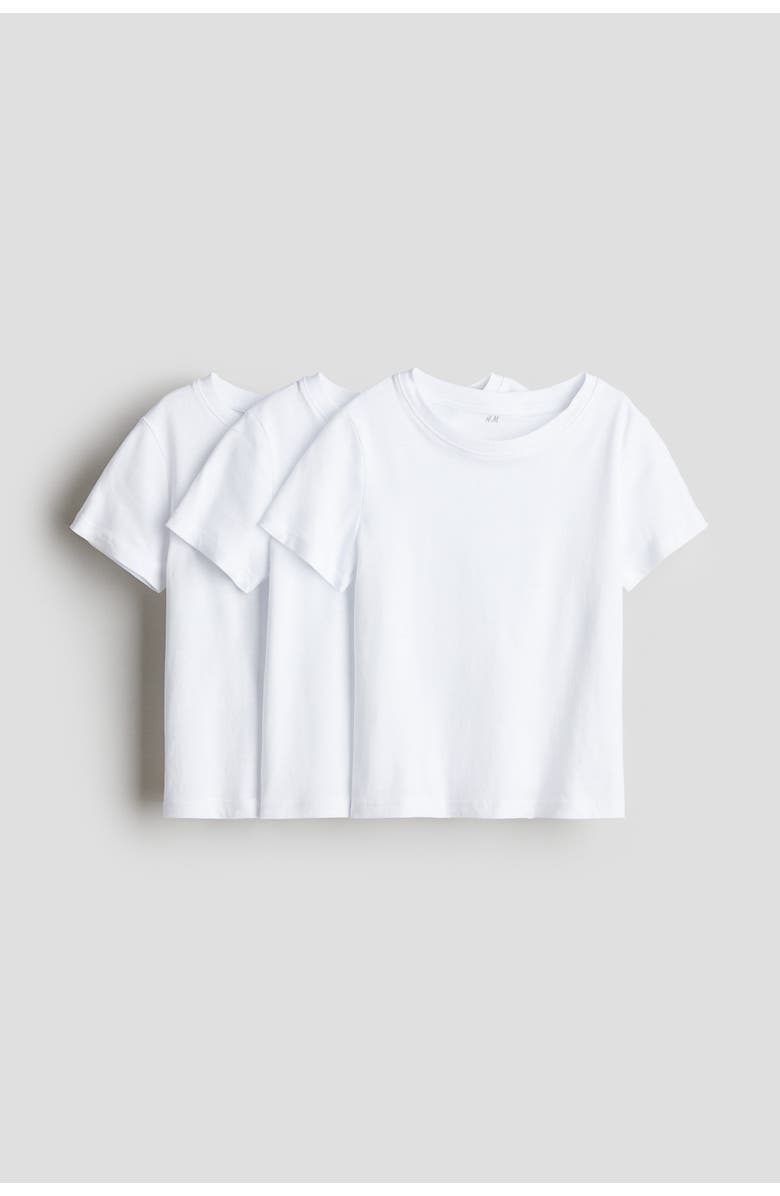 H&M 3-pack t-shirts, Main, color, White