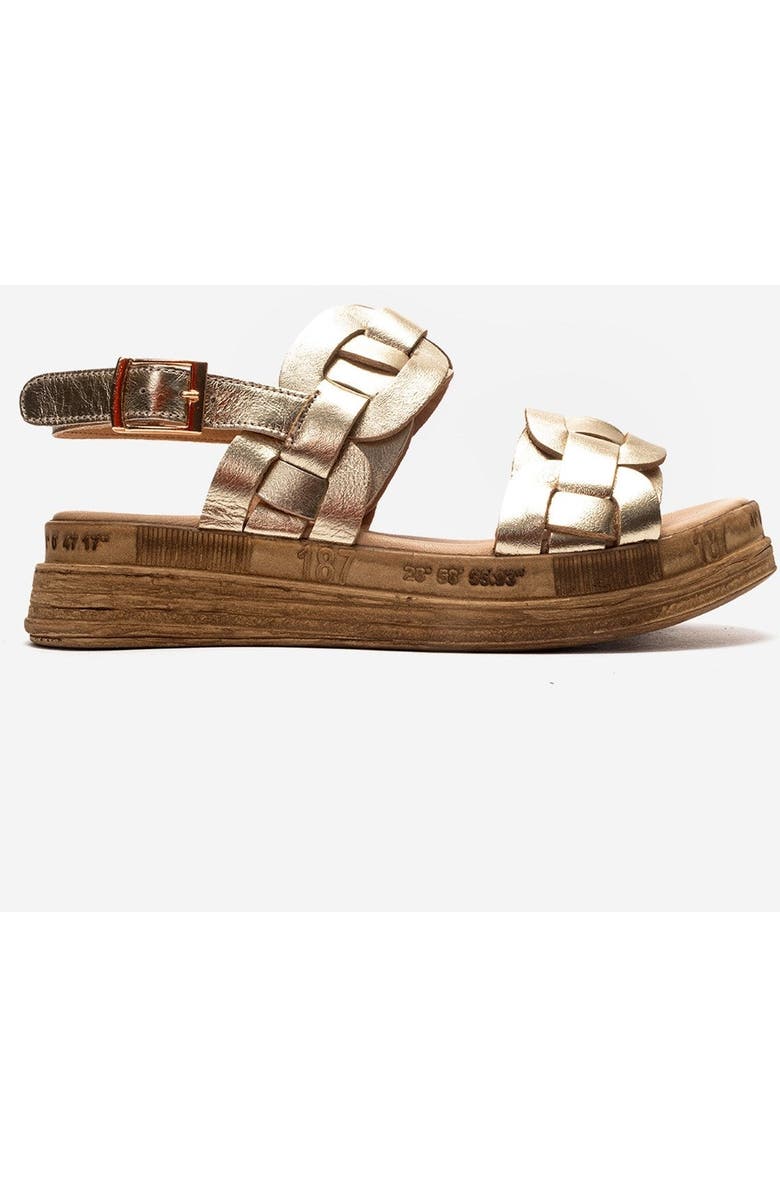 Forever & Always Shoes Elvoro Leather Sandal, Alternate, color, Gold