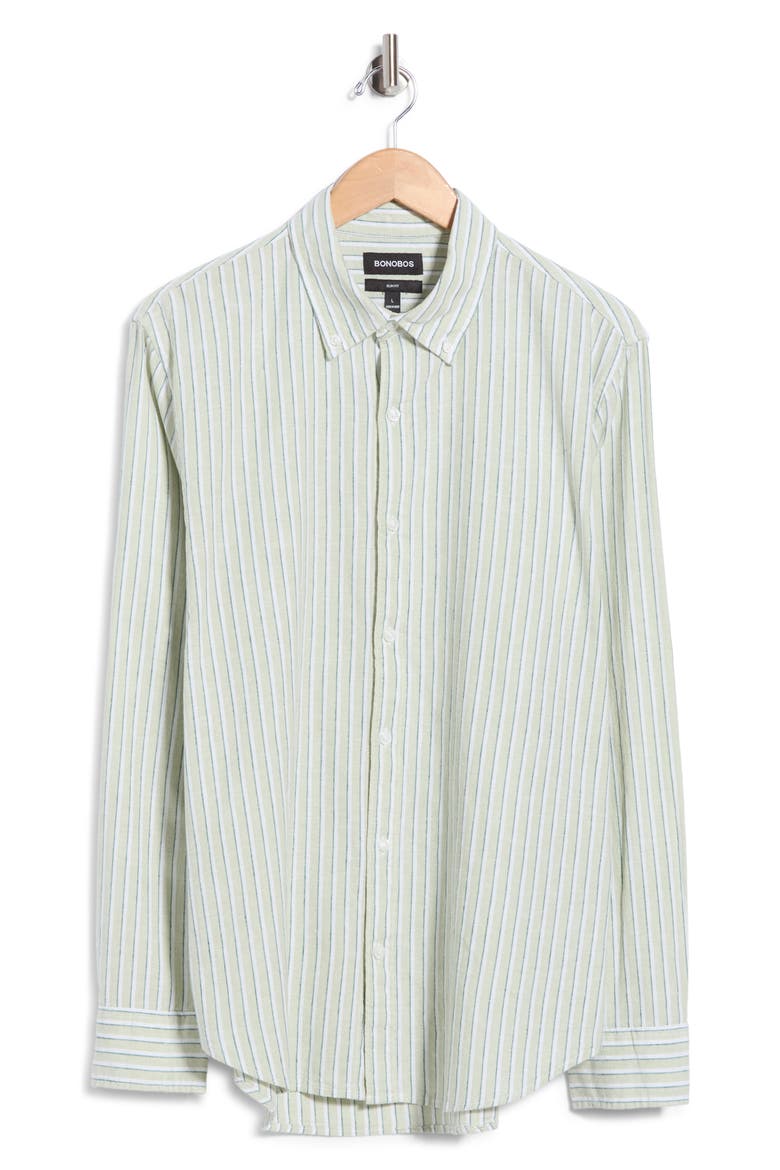 Striped Slim Fit Cotton & Linen Shirt, Alternate, color, FRANZ STRIPE C9