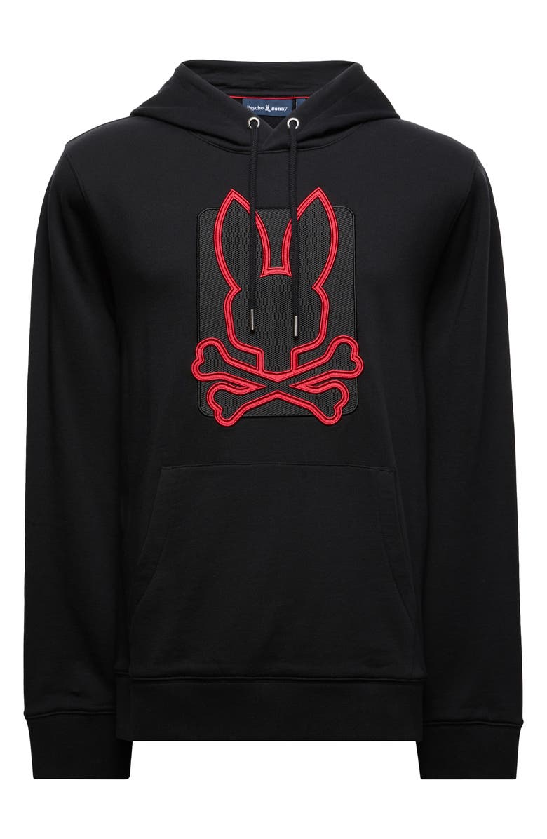 Psycho Bunny Pierce Embroidered Cotton Graphic Hoodie, Alternate, color, 