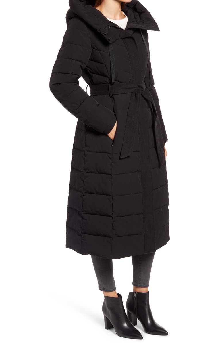Ellen Tracy Belted Hooded Quilted Coat, Alternate, color, 