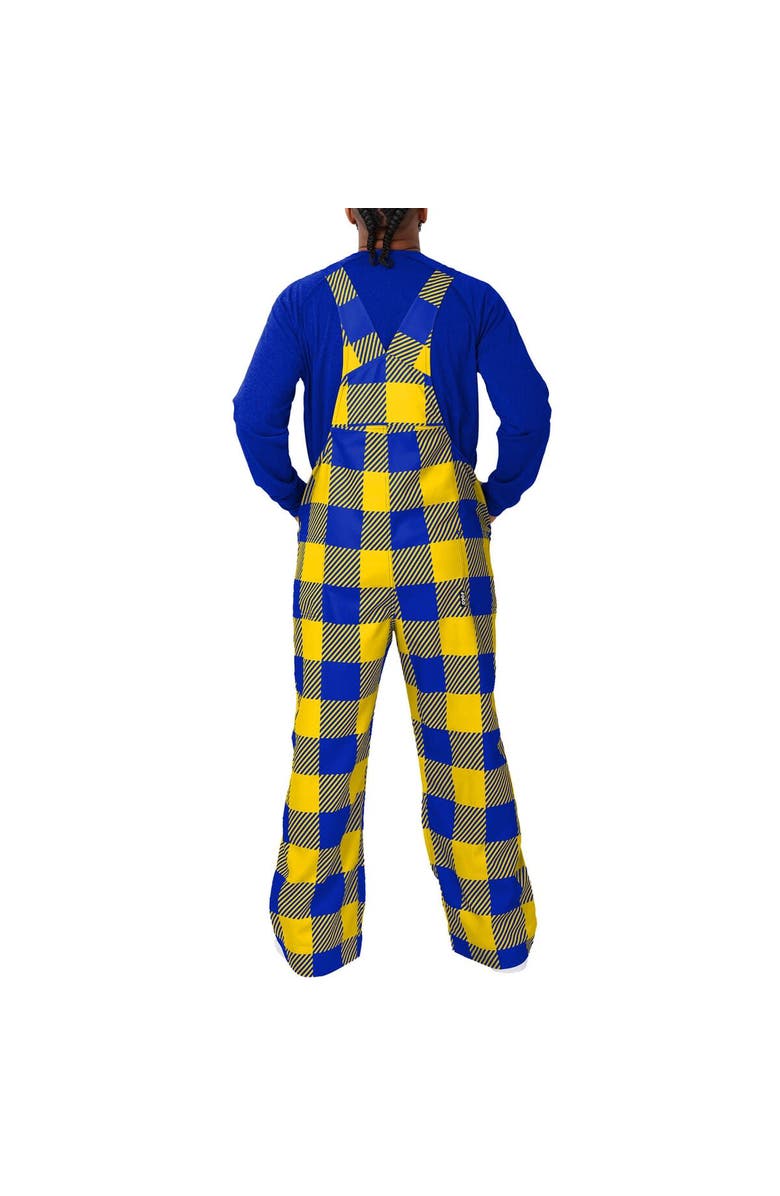 FOCO Men's FOCO  Royal Los Angeles Rams Big Logo Plaid Overalls, Alternate, color, 