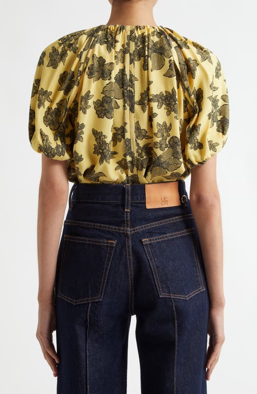 Ulla Johnson Marcelena Floral Puff-sleeve Top
