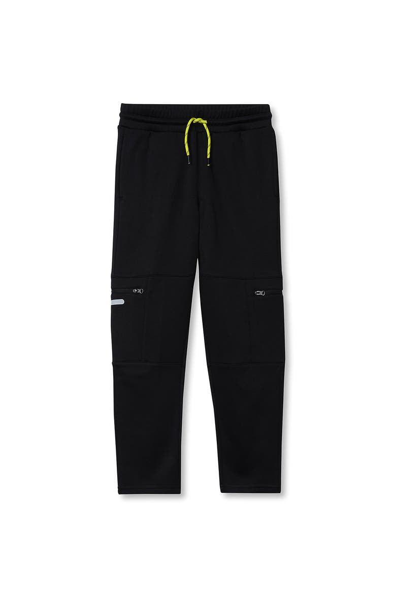 Boys Active Fleece Quick Dry Iron Knee Joggers, Main, color, Black