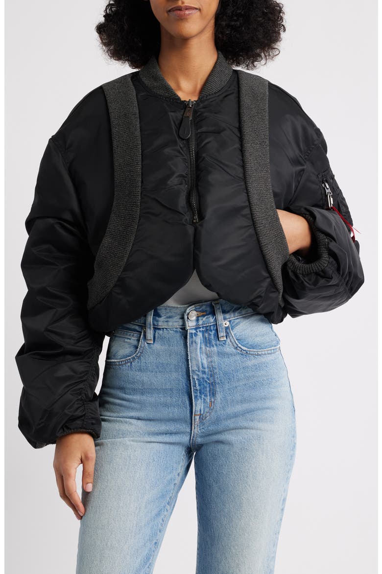 MA-1 Flight Jacket, Alternate, color, BLACK