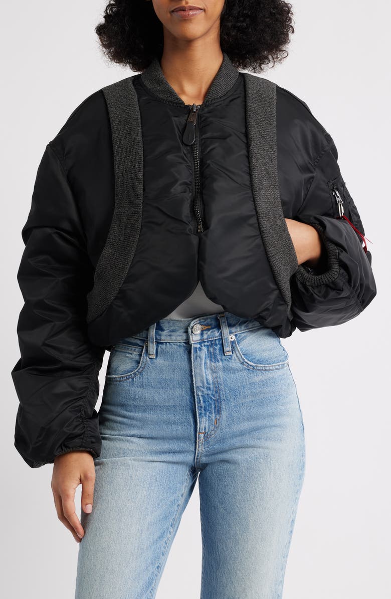 Alpha Industries MA-1 Flight Jacket, Alternate, color, Black