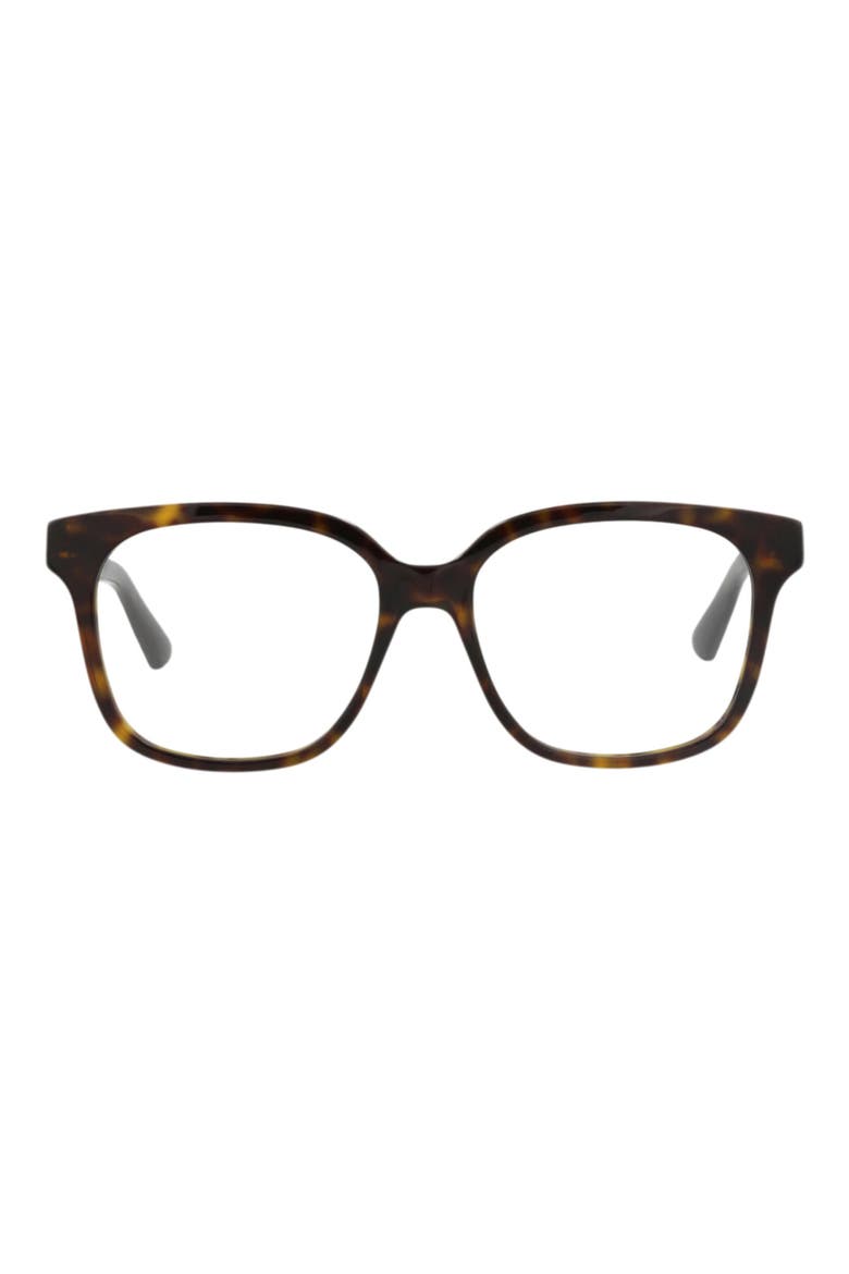 53mm Square Optical Glasses, Main, color, HAVANA HAVANA TRANSPARENT
