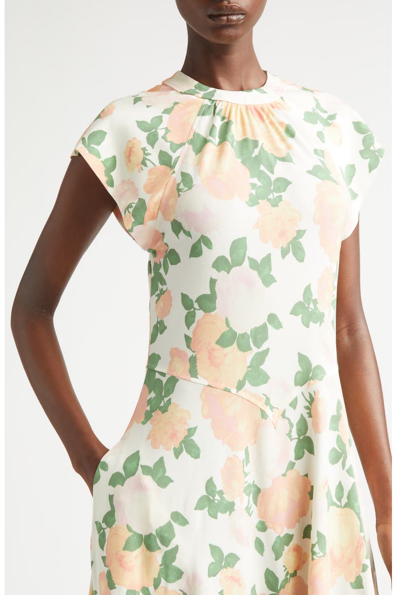 Peony Print Dress, Alternate, color, MULTICOLOR PINK