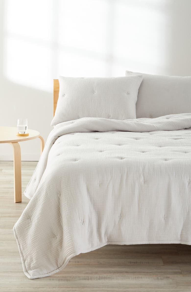 Nordstrom Cotton Gauze Quilt & Shams Set, Alternate, color, 