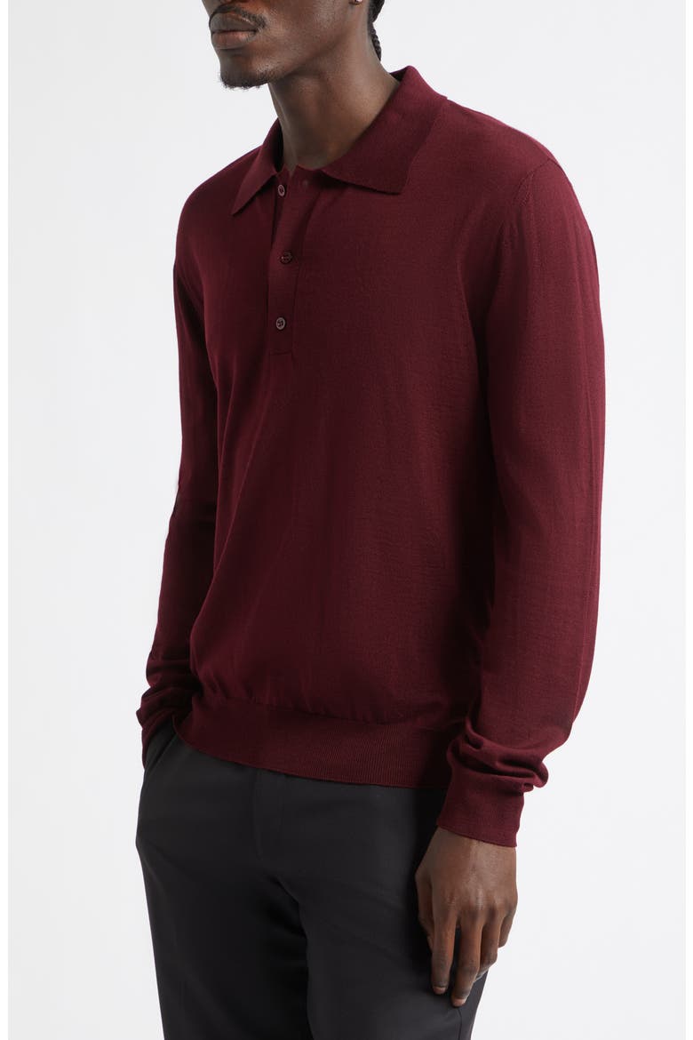 VLOGO Virgin Wool Polo Sweater, Alternate, color, WINE