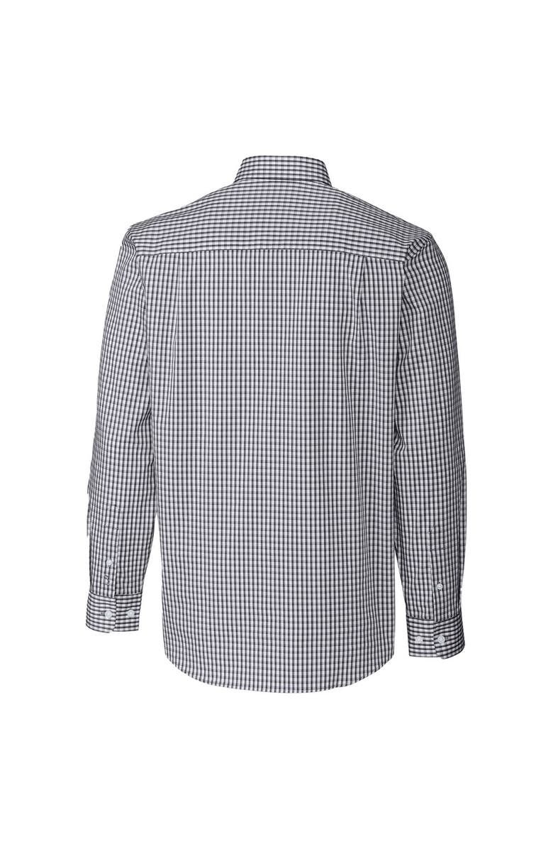 Cutter & Buck Men's Cutter & Buck Charcoal Michigan State Spartans Easy Care Stretch Gingham Long Sleeve Button-Down Shirt, Alternate, color,
