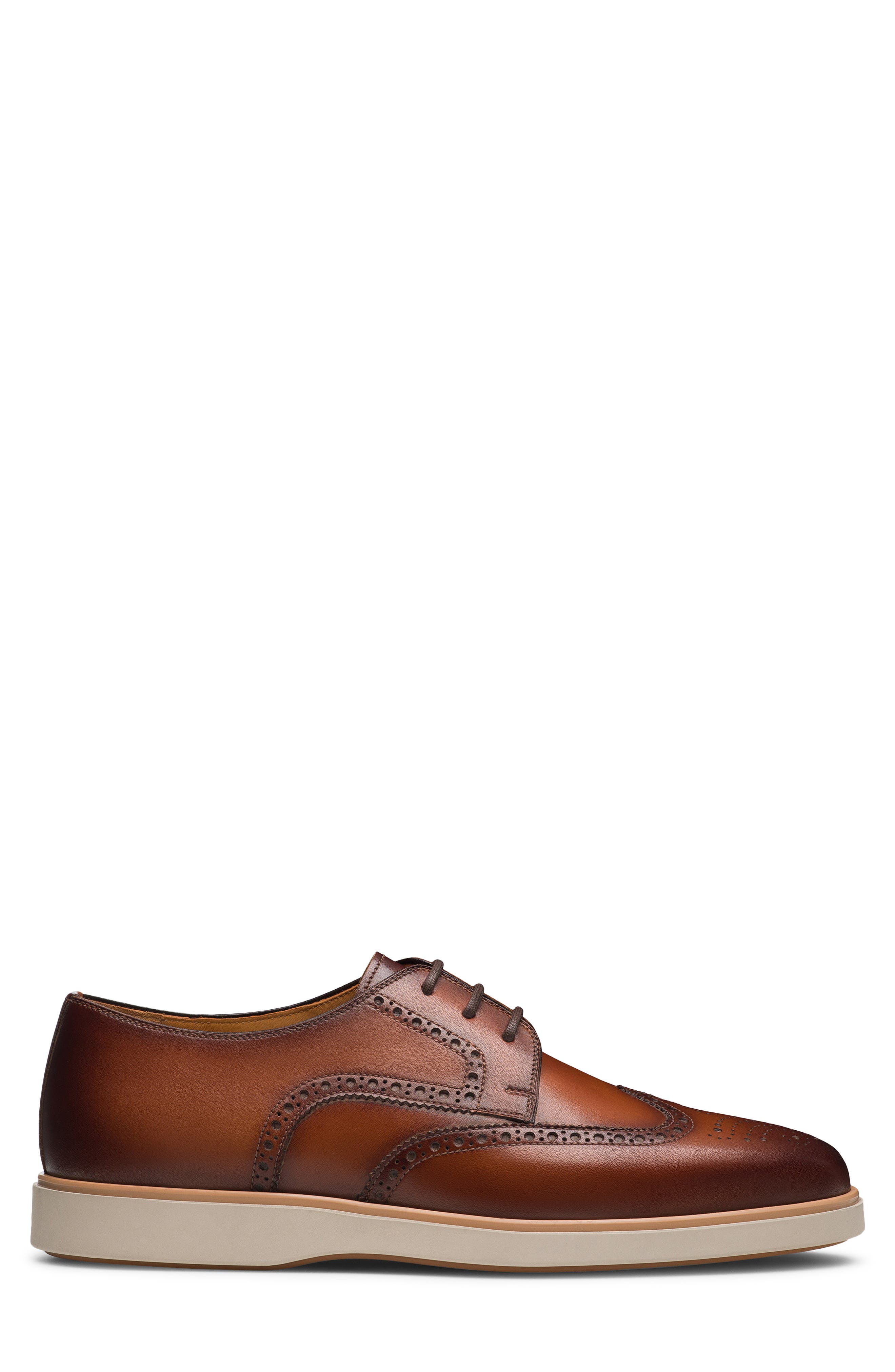 Magnanni Leonel II Wingtip Derby, Alternate, color, Cognac
