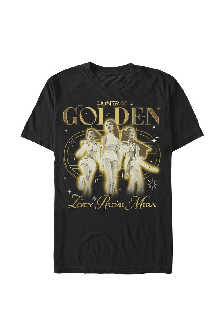 Mens KPop Demon Hunters Huntrix The Golden Girls T Shirt, Main, color, Black