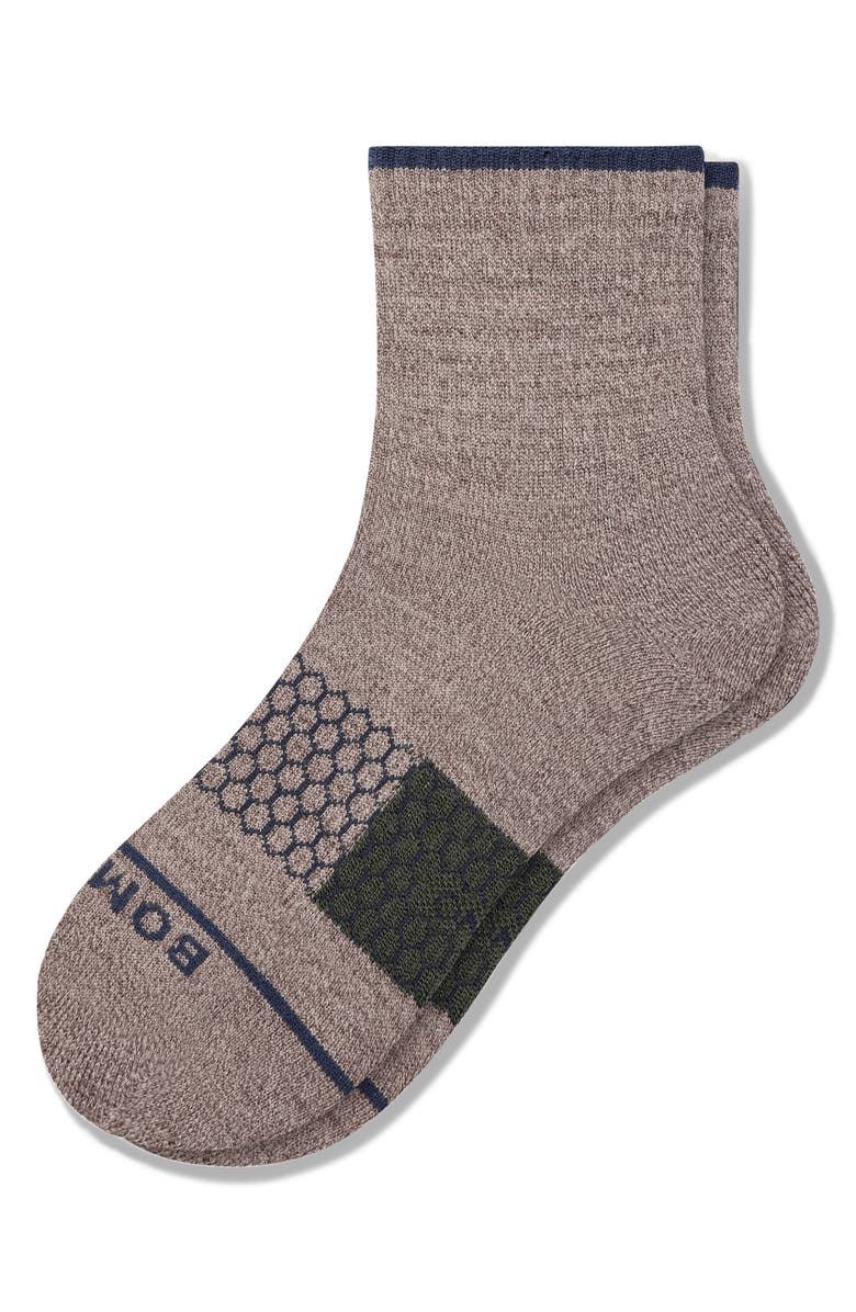Bombas Arch Block Merino Wool Blend Quarter Socks, Main, color, 
