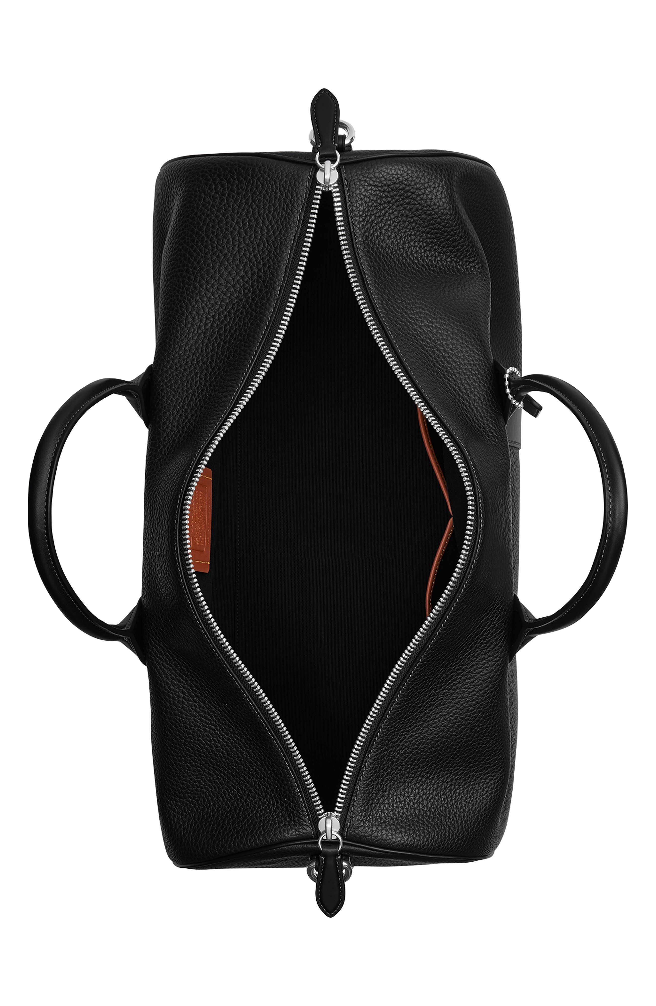 COACH Compass 50 Leather Duffle Bag, Alternate, color, Black