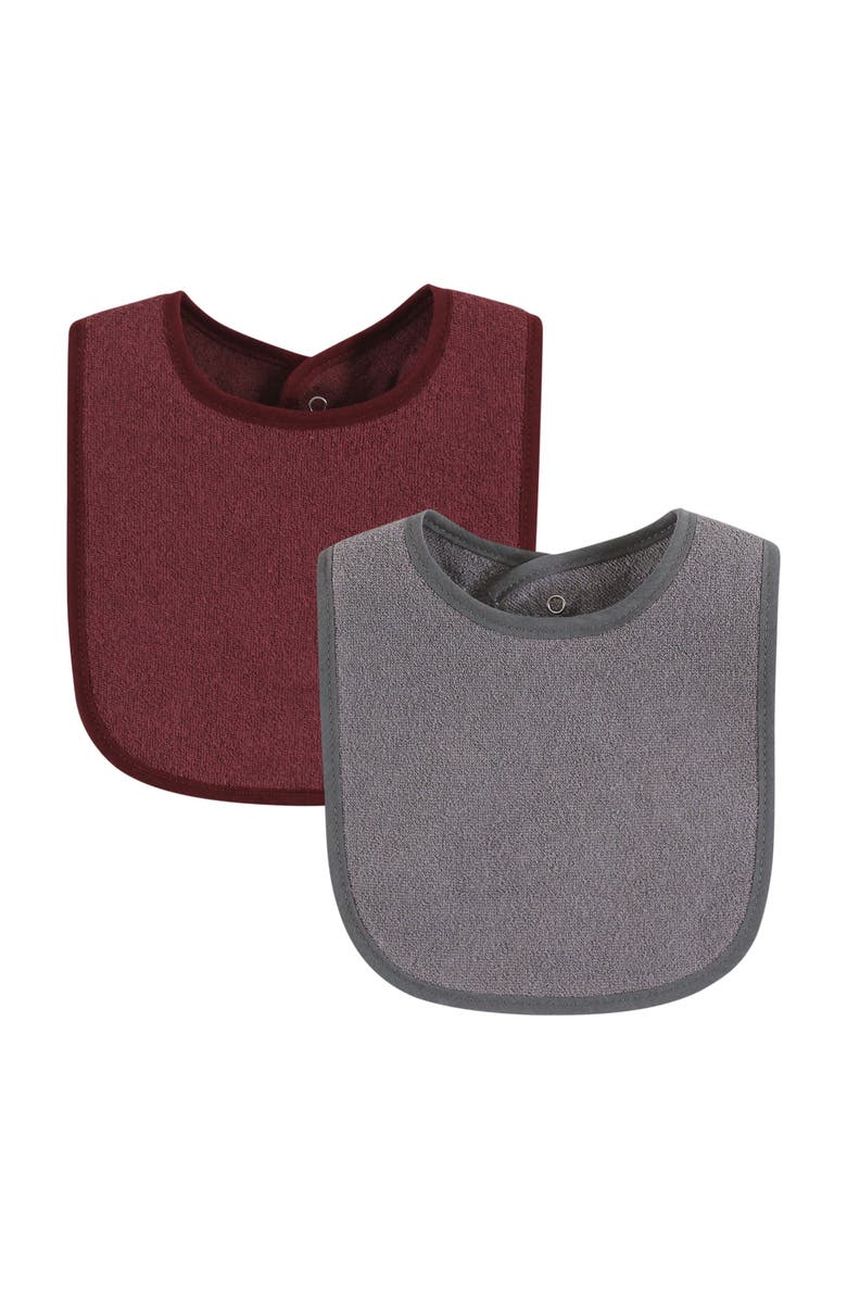 Hudson Baby Youngster's Dribble Catcher with Moisture-Resistant Layer, Alternate, color, Blue Burgundy