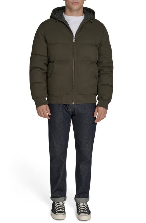 Levi's Quilted Puffer Hoodie Bomber Jacket In Green