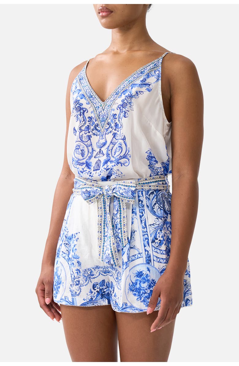 Camilla V Neck Cami, Alternate, color, Ceramic Panoramic