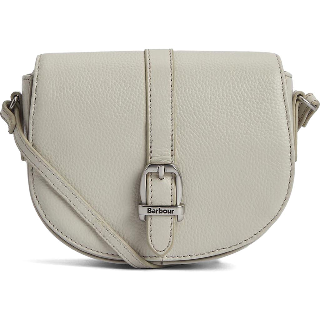 Barbour Laire Leather Saddle Bag In Light Sand