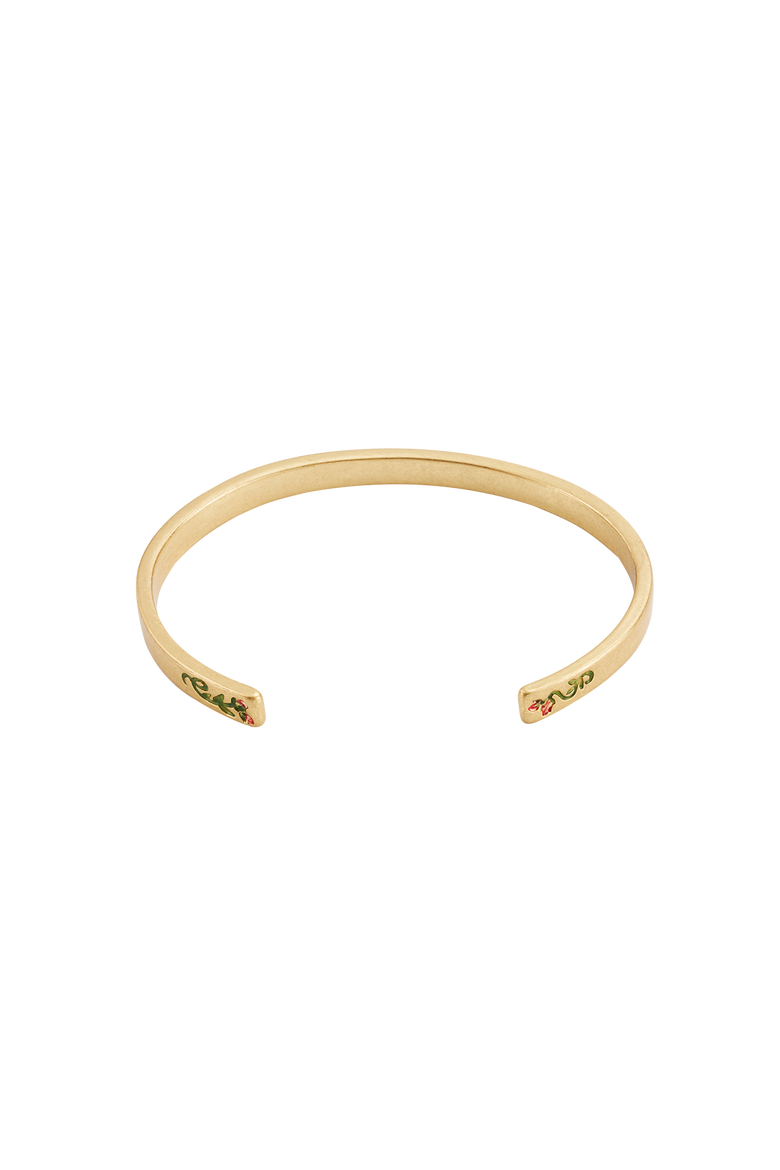 English Rose Gold Bangle, Alternate, color, Gold