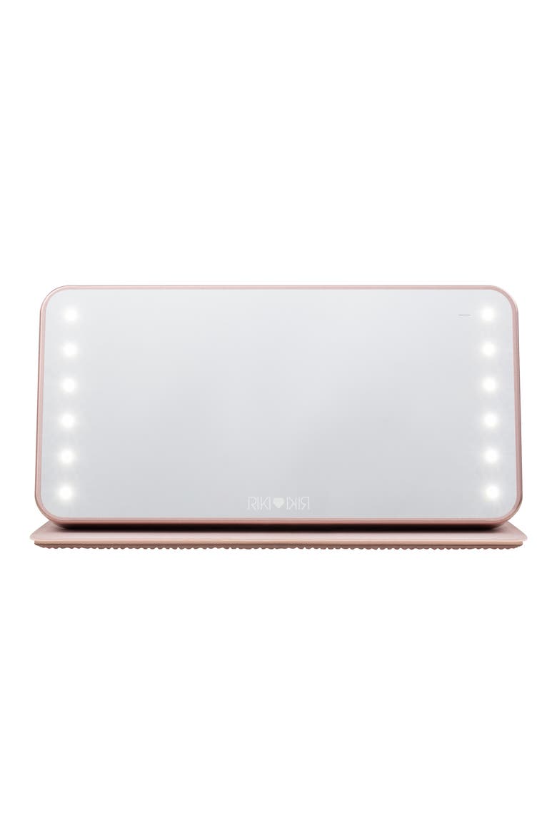 Riki Powerful LED Mirror & Power Bank, Alternate, color, SPARKLE ROSE GOLD