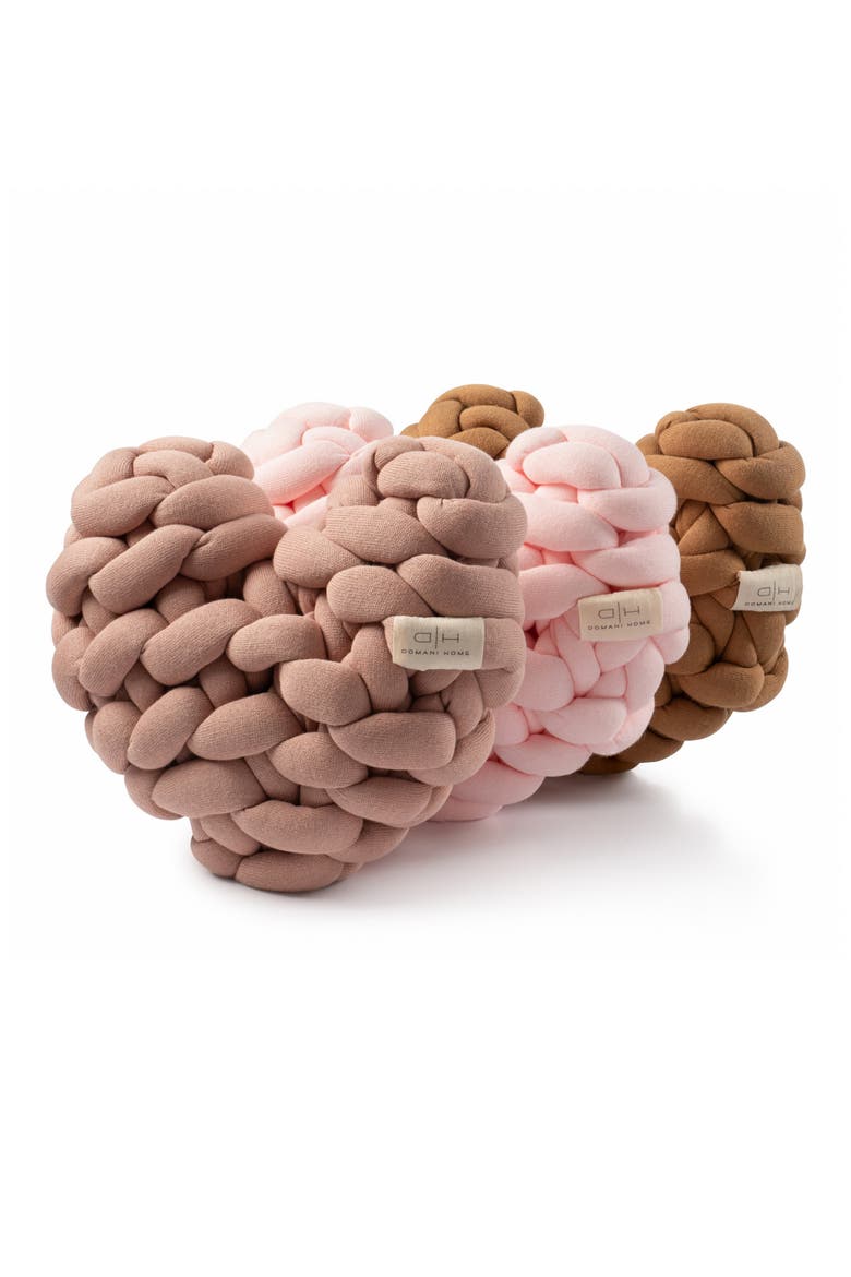Kids' Heart Knot Accent Pillow, Alternate, color, MAUVE