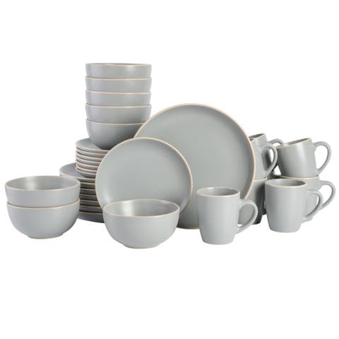 Everyday Essential 32-Piece Stoneware Dinnerware Set, Service for 8