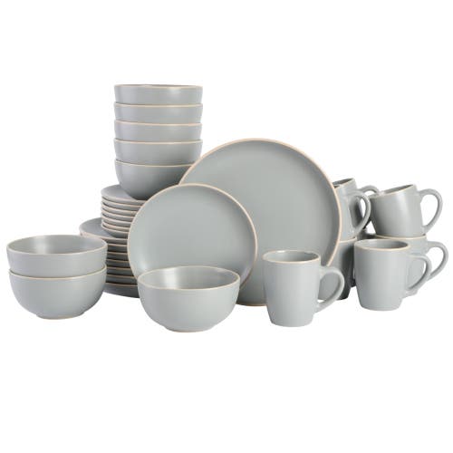 Gibson Home Everyday Essential 32-piece Stoneware Dinnerware Set, Service For 8 In Gray