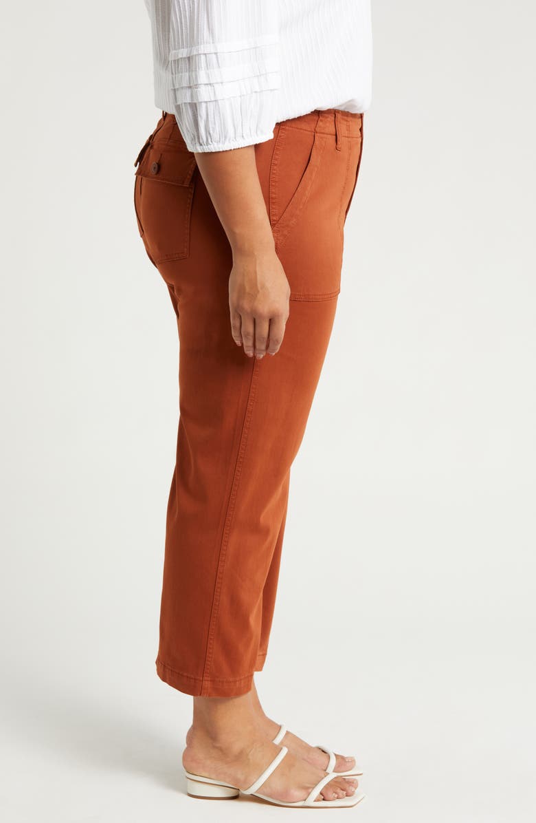 Liverpool Los Angeles Wide Leg Crop Twill Cargo Pants, Alternate, color, 