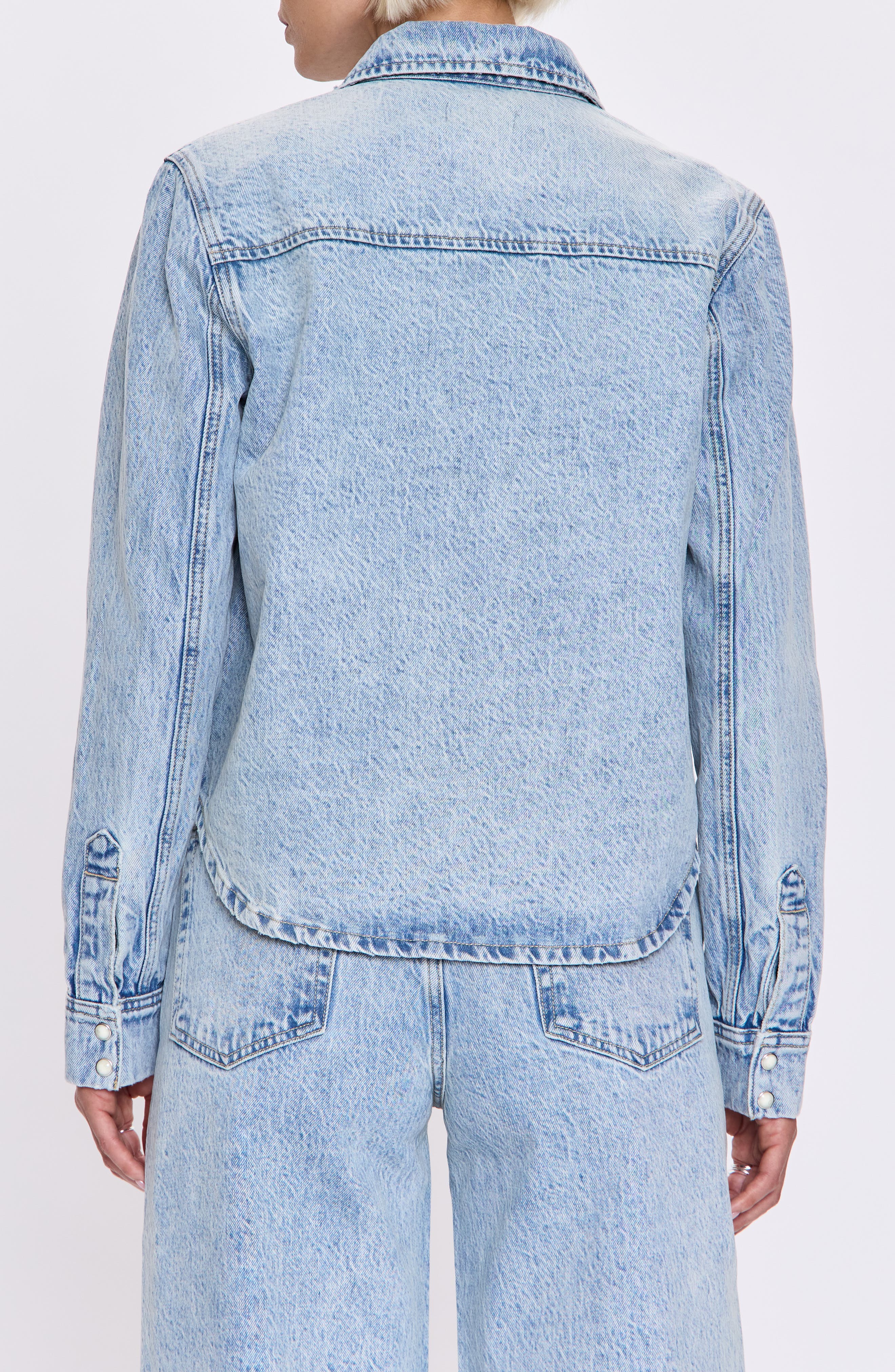 Thea Shrunken Denim Shacket - image 2